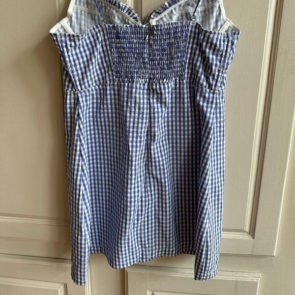 Urban Outfitters Blue & White Gingham Mini Dress Size L - Picture 3 of 10